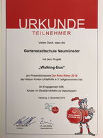 Urkunde Roter Ritter Walking Bus